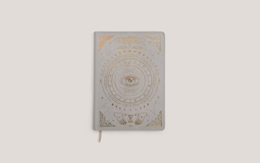 Notizbuch Notiz Note Tagebuch Journal Mini A6 veganes Leder Stone Grey Magic of I. NoYoga Salzburg